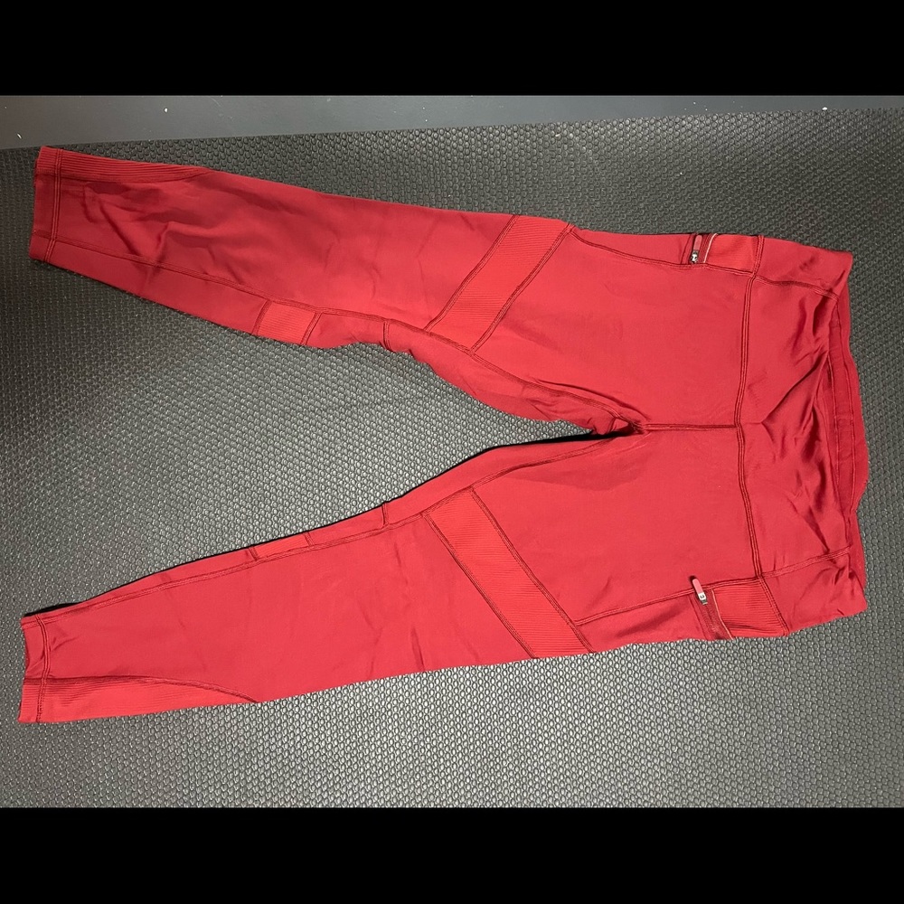 Lululemon Cold Weather Running Leggings with Ankle Zipper & Pockets size 12
